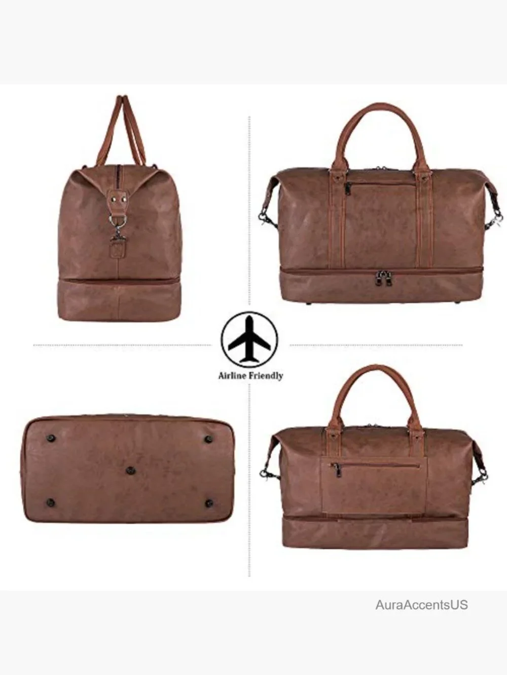 Weekender Overnight Carry On Travel Bag with Shoe Pouch 52L